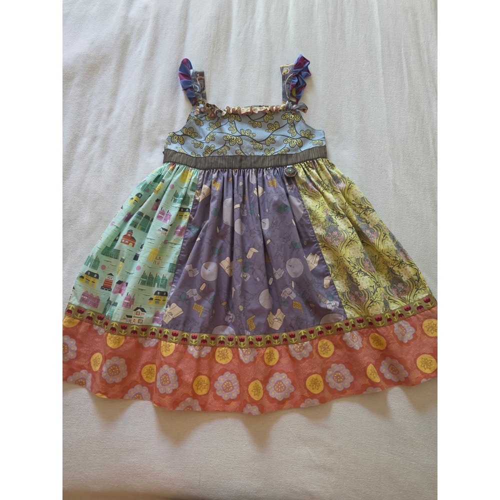 Matilda Jane Character Counts Patchwork Dress Girls Size 10 Colorful Whimsical